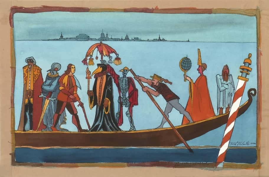 Skisse til Karneval i Venezia av Trond Fladseth