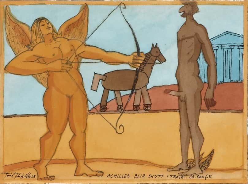 Archilles blir skutt i Troja av Trond Fladseth